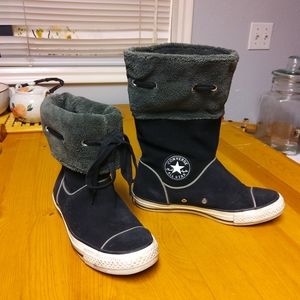 All Star Converse Chuck Taylor Andover Hi Top Boots Black Suede Womens 7.5 8 38